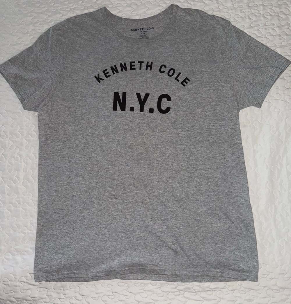 Kenneth Cole Nyc T-Shirt Size Xl/Xl Gray Cotton